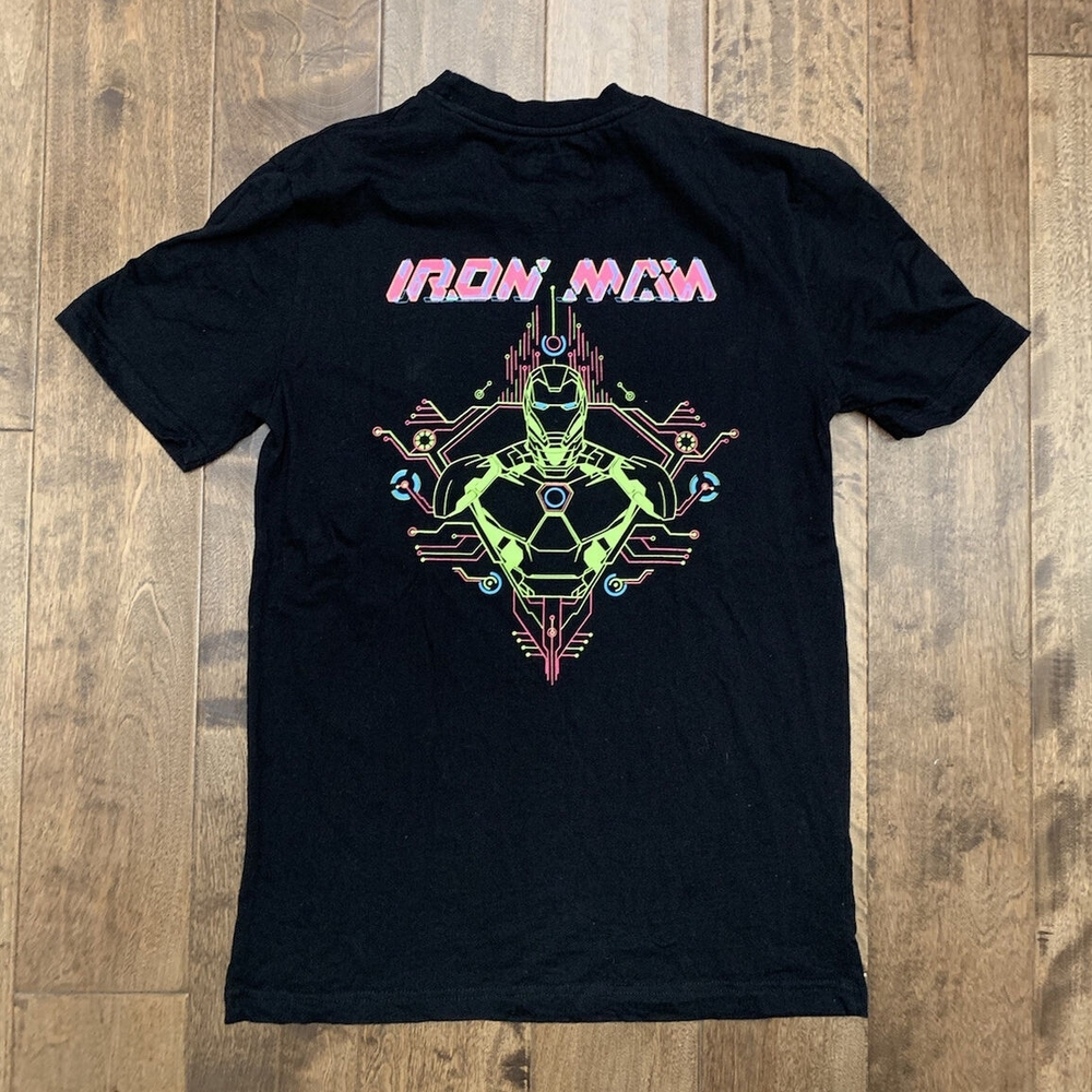 Marvel Black Iron Man T-Shirt | Size Small Unisex | Neon
